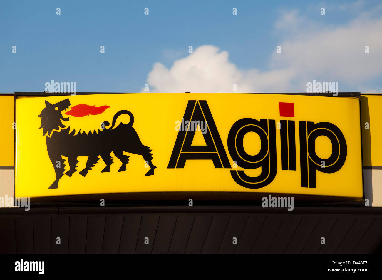 Distributore di benzina AGIP Foto Stock