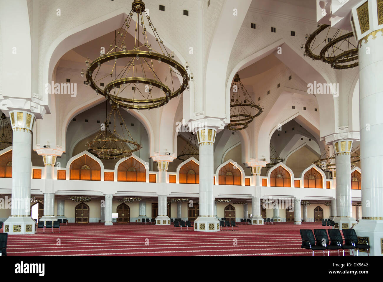 Sala di Preghiera, la Moschea internazionale, Doha, Qatar, Emirati Arabi Uniti Foto Stock