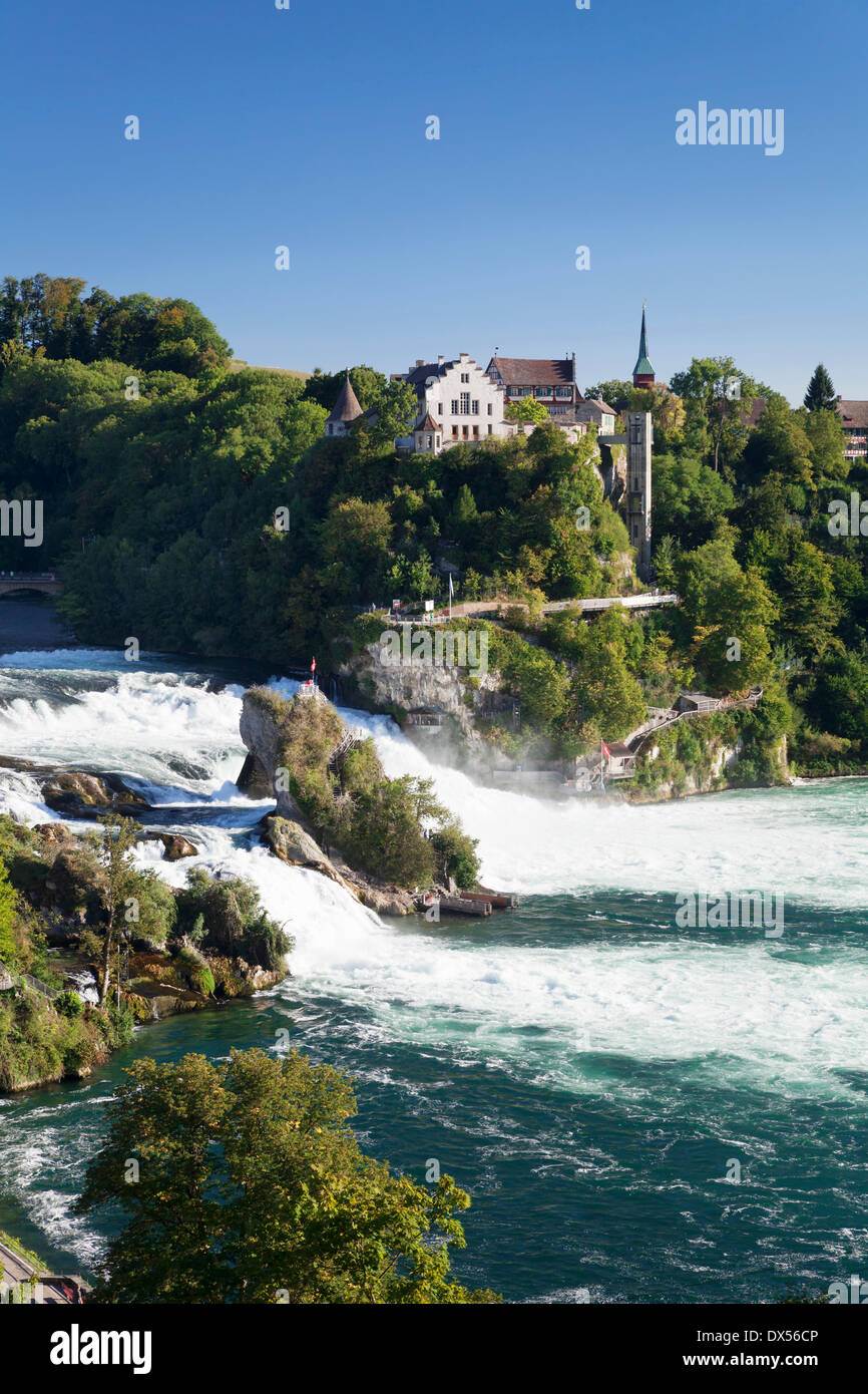 Cascate del Reno con Laufen Castello, a Sciaffusa, Cantone di Sciaffusa, Svizzera Foto Stock