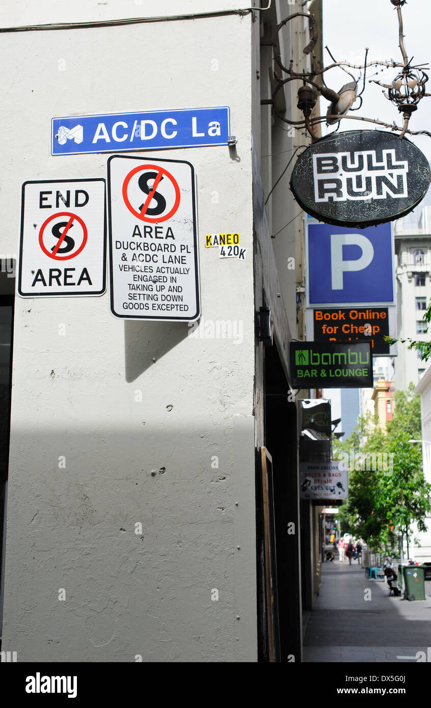 AC/DC Lane a Melbourne, Australia. Foto Stock