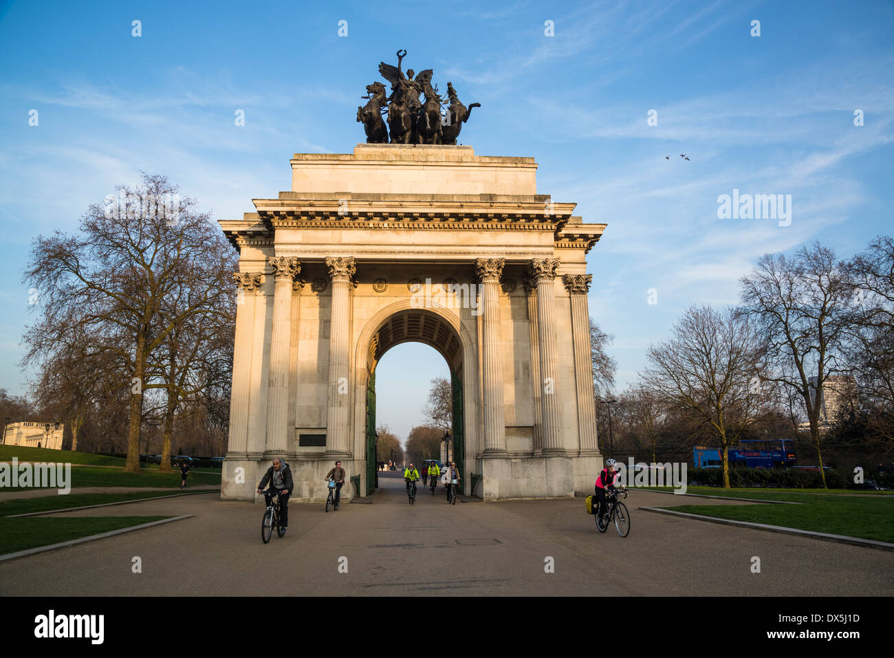 Wellington Arch, Hyde Park Corner, Londra, Regno Unito Foto Stock