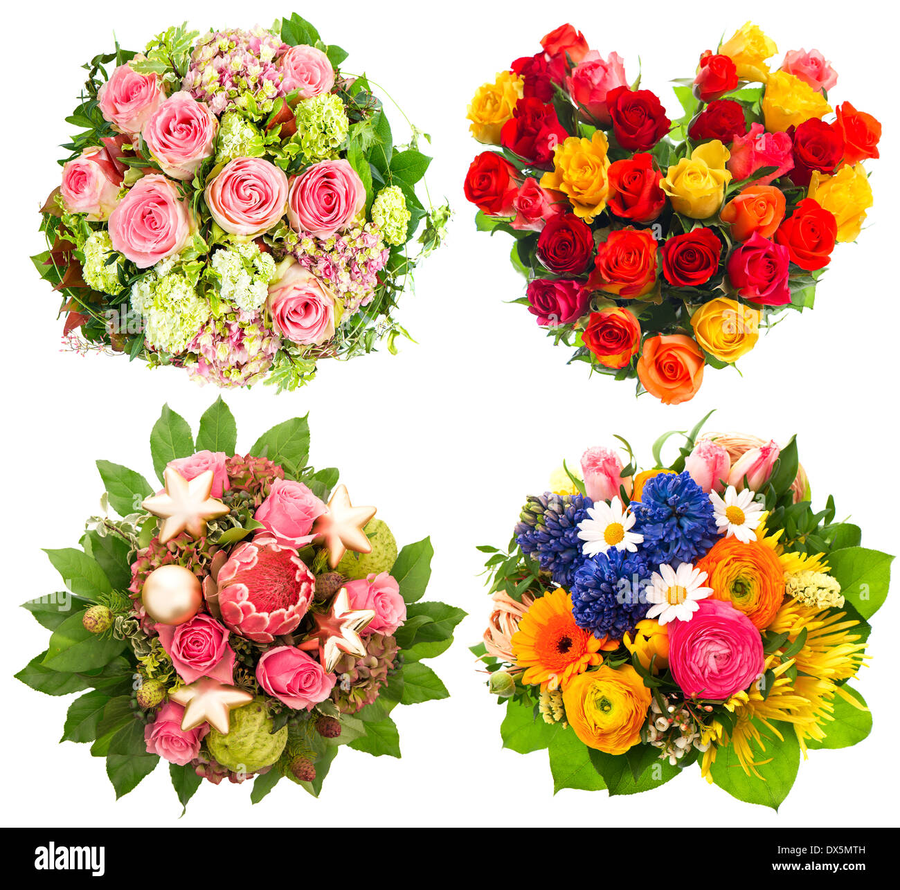 Quattro Fiori Colorati Bouquet Per Compleanno Matrimoni Festa Della Mamma San Valentino Natale E Capodanno Rose Disposizione Foto Stock Alamy