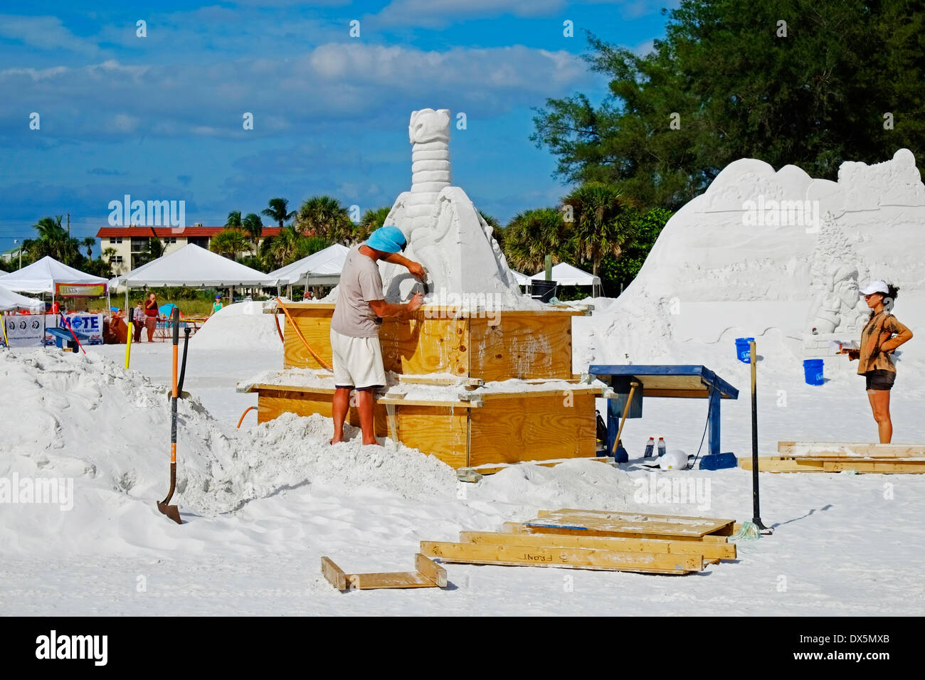 Sarasota Florida Siesta Key Crystal Classic sabbia Master Scolpire la concorrenza FL Foto Stock