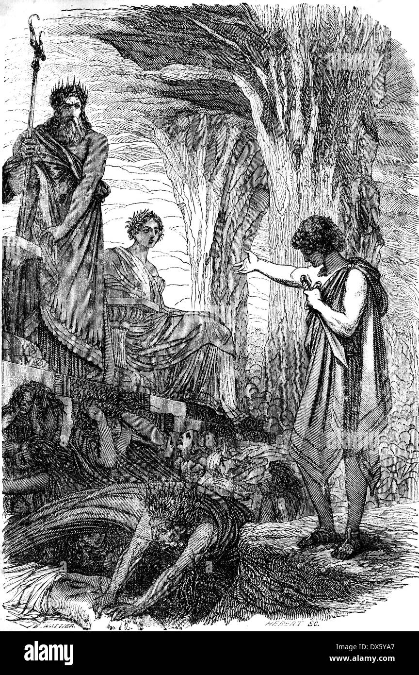 Persefone e Ade, illustrazione dal libro datato 1878 Foto Stock
