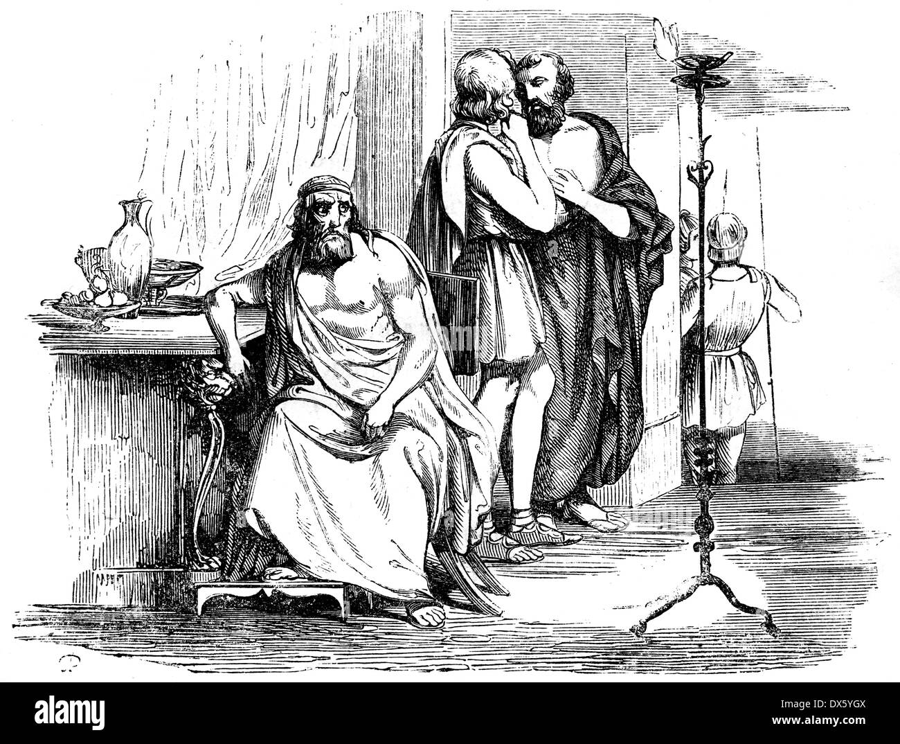 Dionisio I di Siracusa, illustrazione dal libro datato 1878 Foto Stock