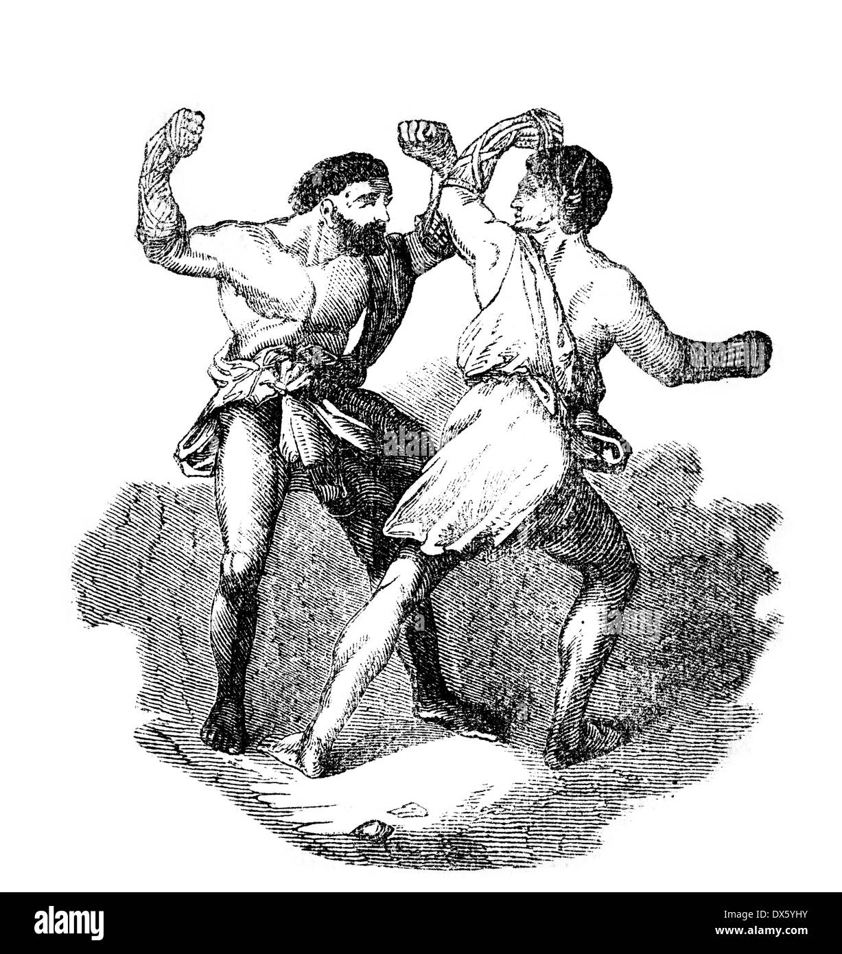 I combattenti, illustrazione dal libro datato 1878 Foto Stock