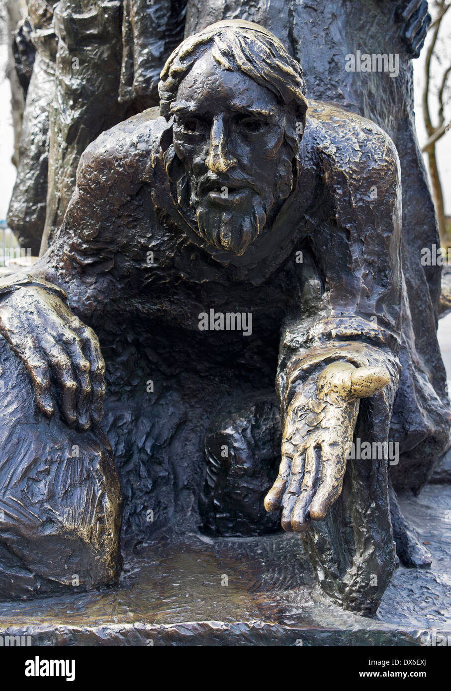 Dettaglio dello scultore Luis Sanguino 'degli immigrati in Battery Park, New York Foto Stock