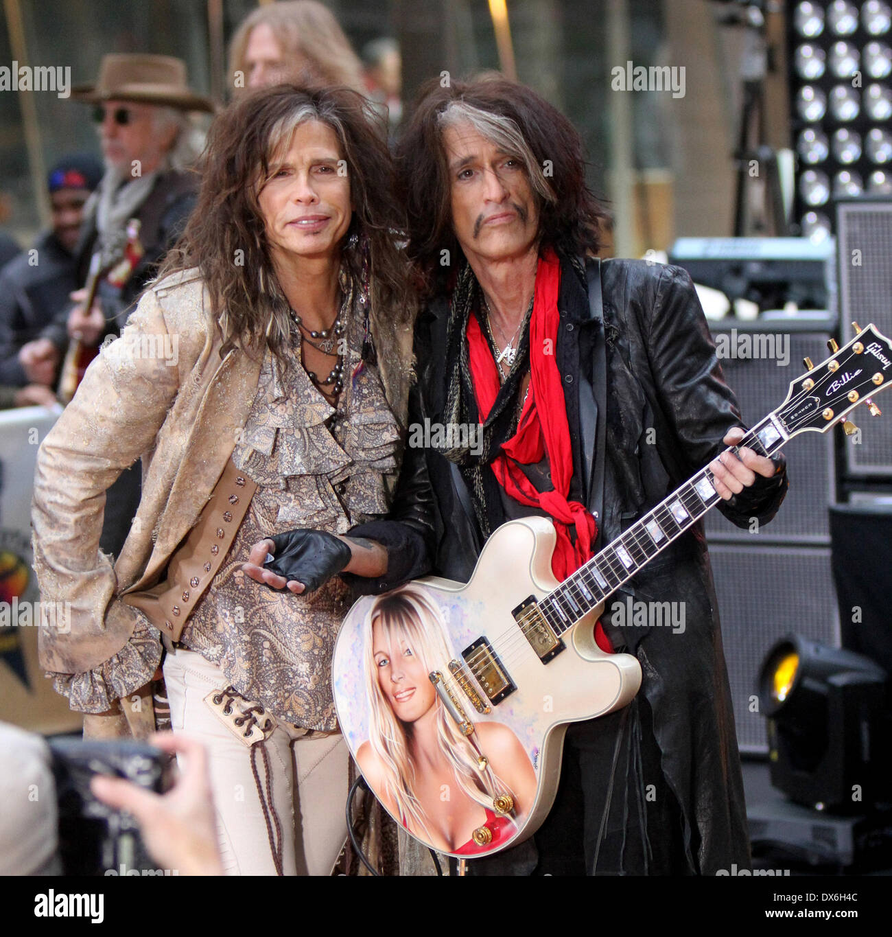 Steven Tyler E Joe Perry Degli Aerosmith Performing Live Durante Il 