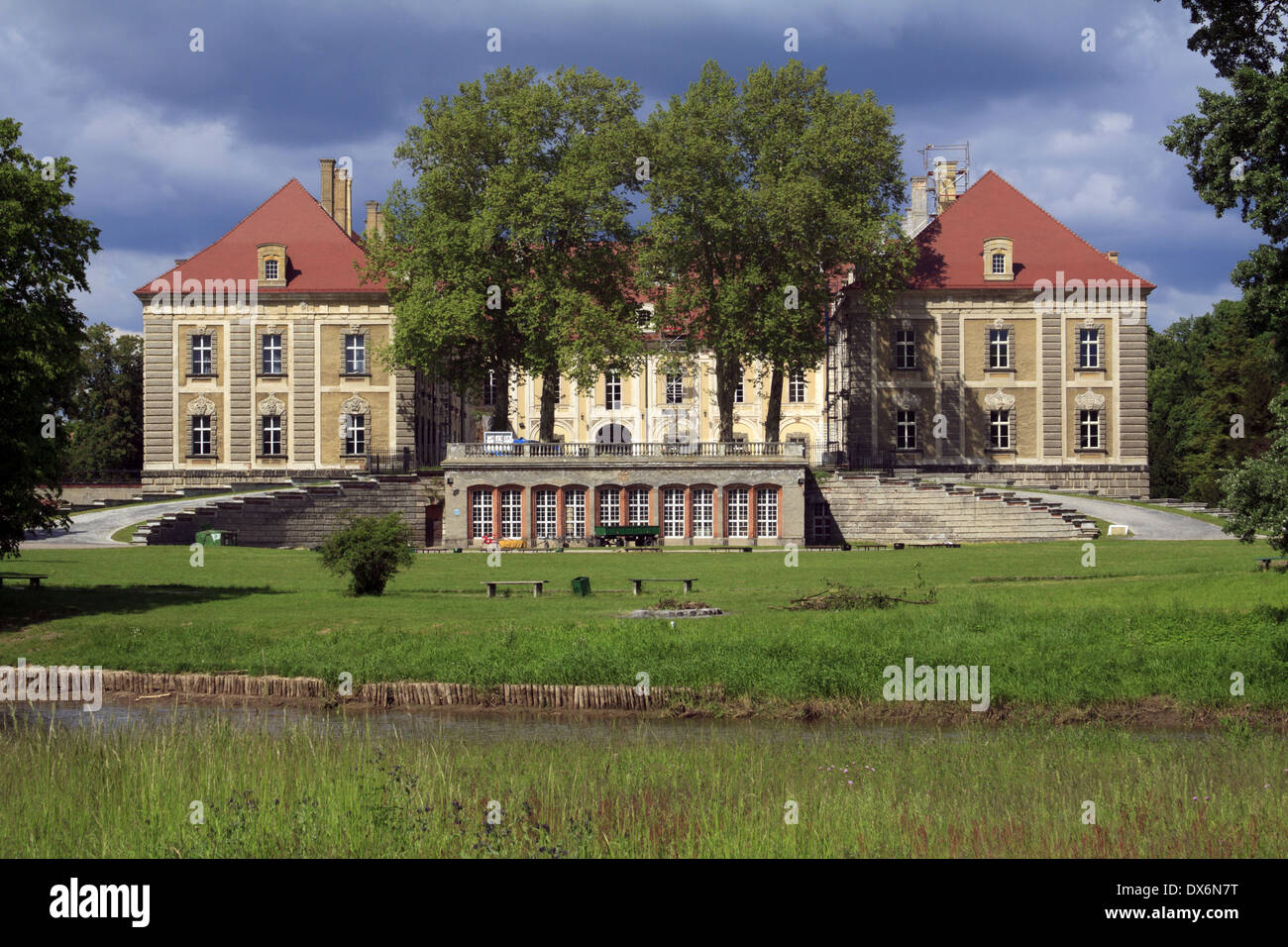 Zagan il palazzo fu costruito alla fine del XVII secolo in stile barocco da boema della famiglia Lobkowicz, Foto Stock