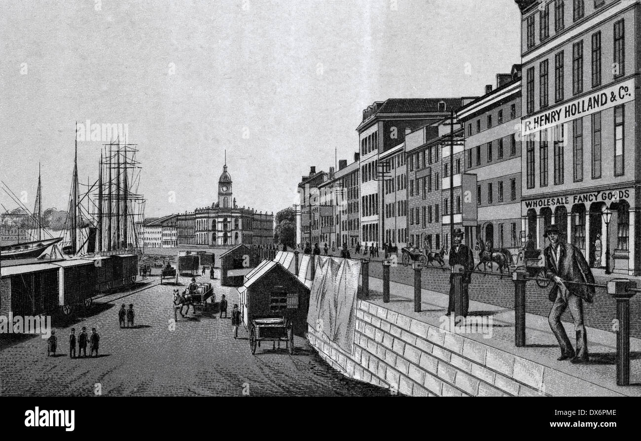 Circa 1885 vista della Royal Insurance building a Montreal, Quebec, Canada. Da un souvenir antichi album utilizzando il Glaser/Frey processo litografico. Foto Stock