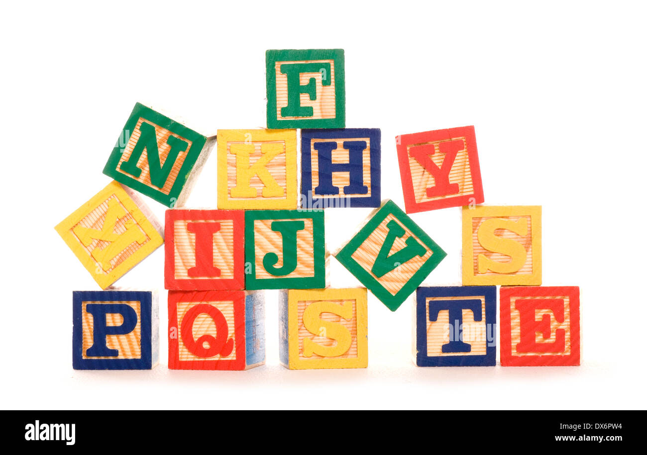 Lettera di blocchi di costruzione studio ritaglio Foto Stock
