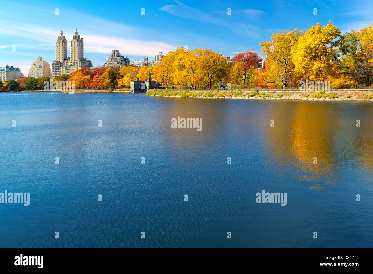 Jacqueline Kennedy Onassis Reservoir, Central Park, New York, Stati Uniti d'America Foto Stock