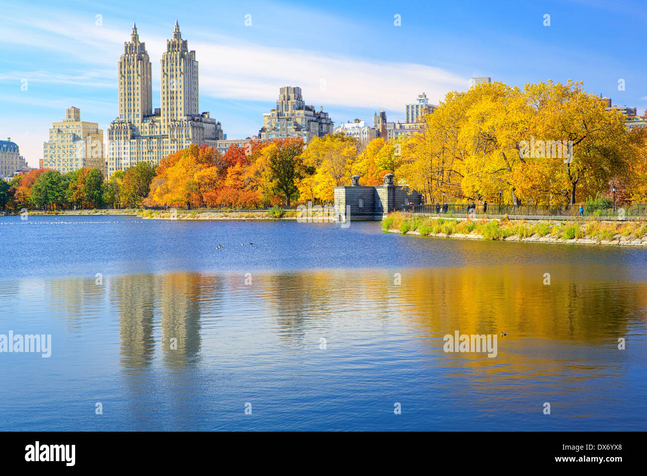 Jacqueline Kennedy Onassis Reservoir, Central Park, New York, Stati Uniti d'America Foto Stock