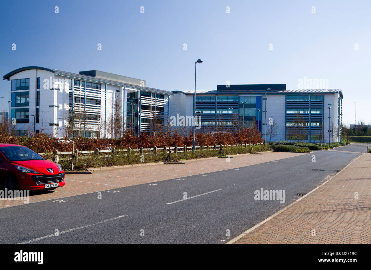 Portata globale di uffici, la Baia di Cardiff, Galles. Foto Stock