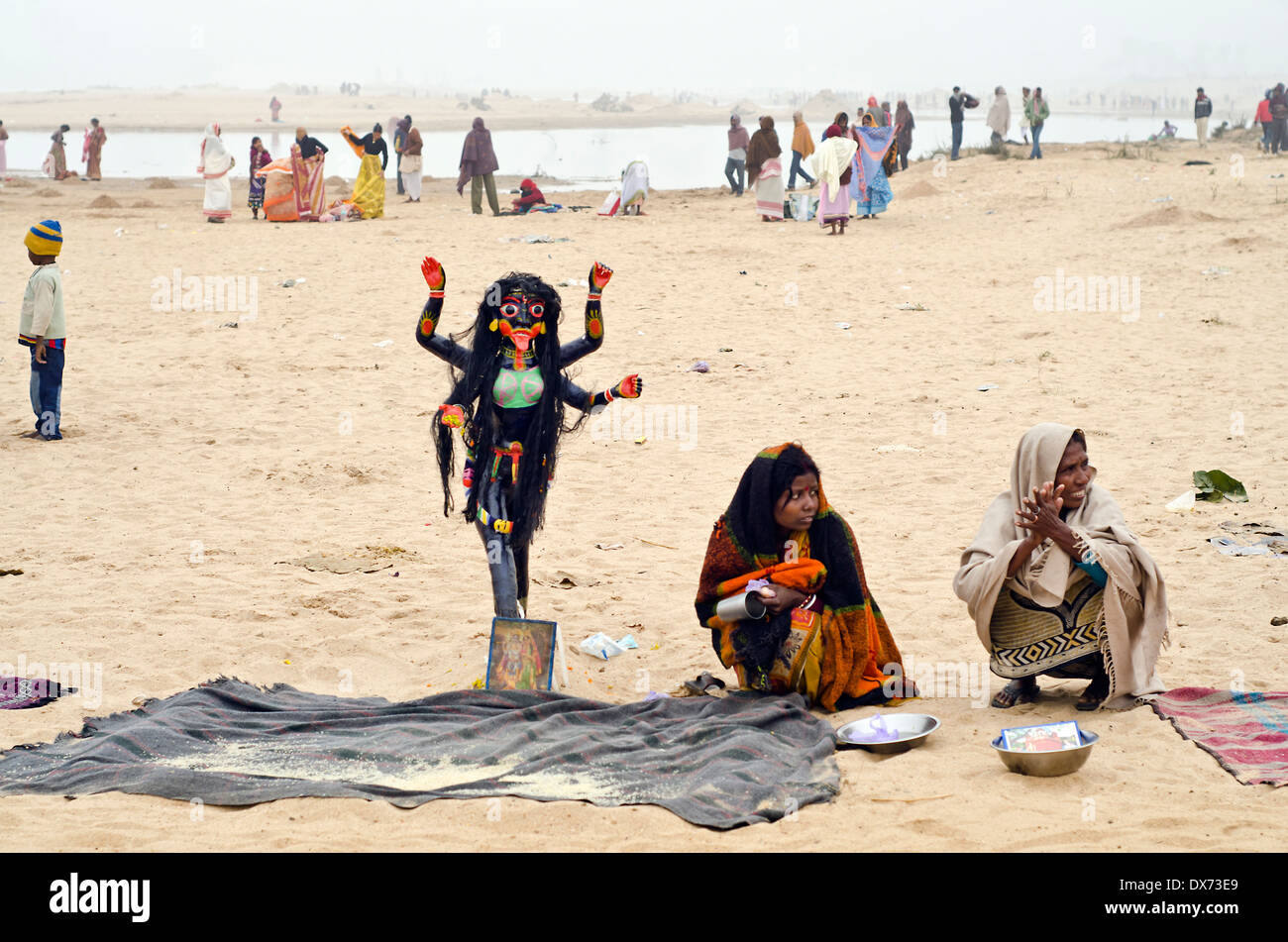 Dea Kali statua,Kenduli mela [festival], Bengala occidentale , India Foto Stock