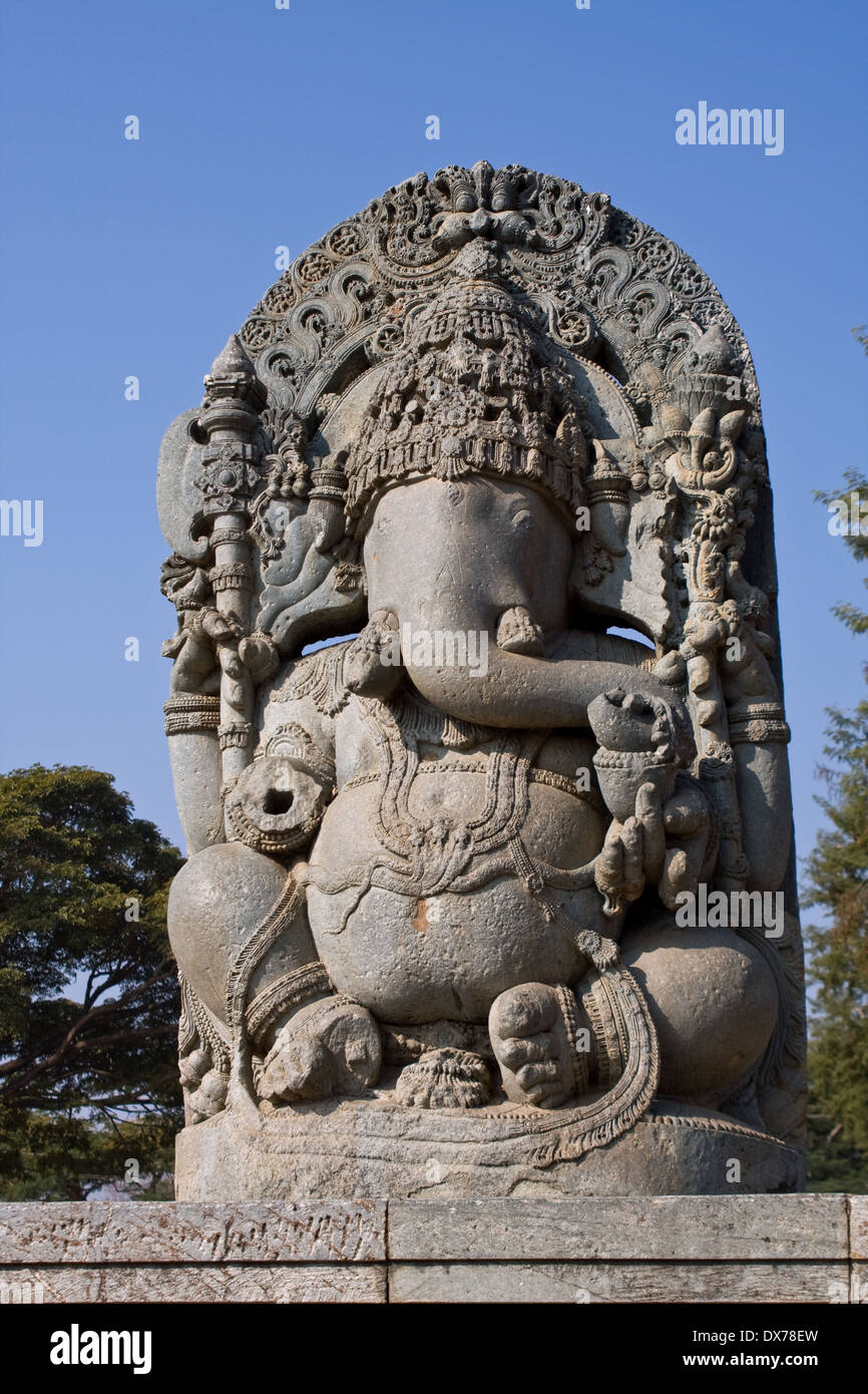 L'Asia, l'India,Karnataka,Halebid,Hoysalesvara Temple,Ganesh Foto Stock