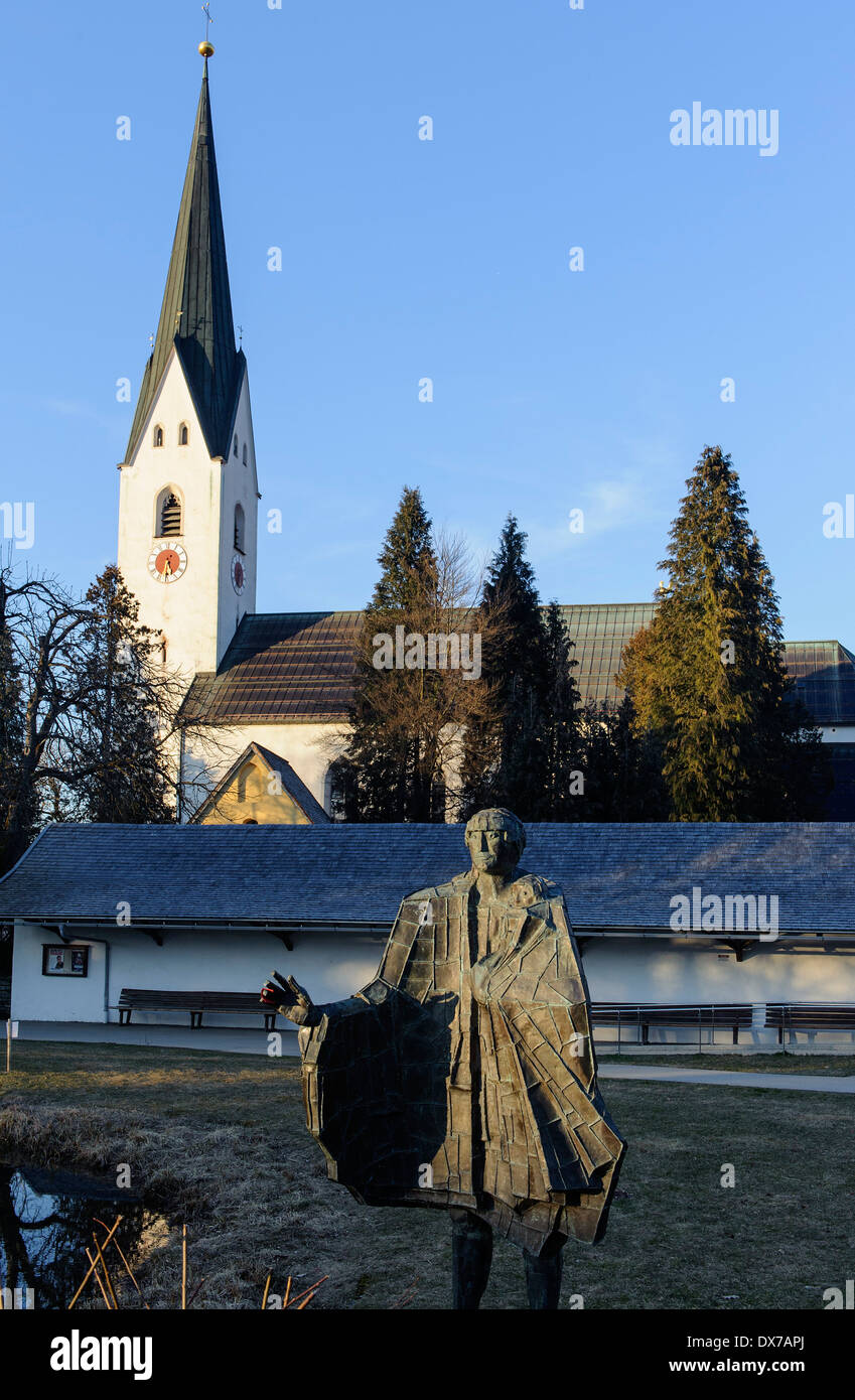 Chiesa cattolica di St. Johann Baptist a Oberstdorf in Algovia, Baviera, Germania Foto Stock