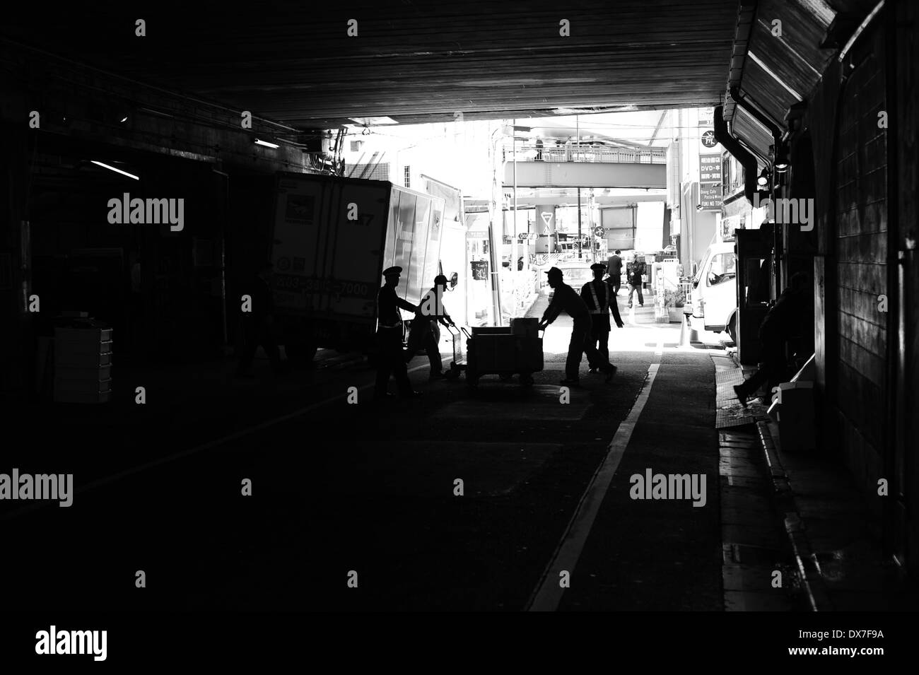 I lavoratori in Shibuya, Tokyo Giappone Foto Stock