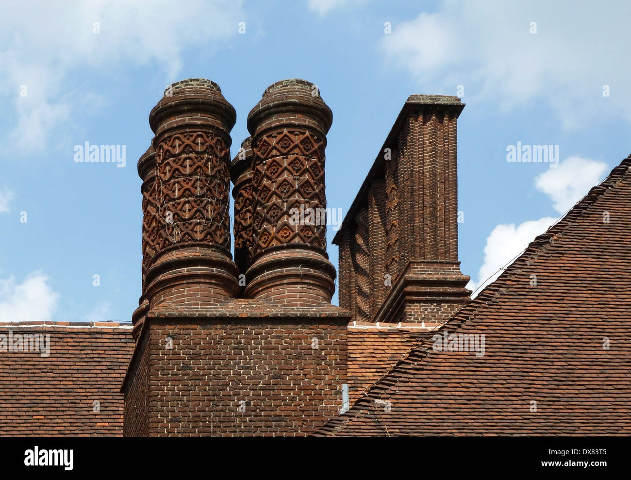 Dettagli architettonici del Schloss Cecilienhof, un castello di Potsdam (Germania) Foto Stock