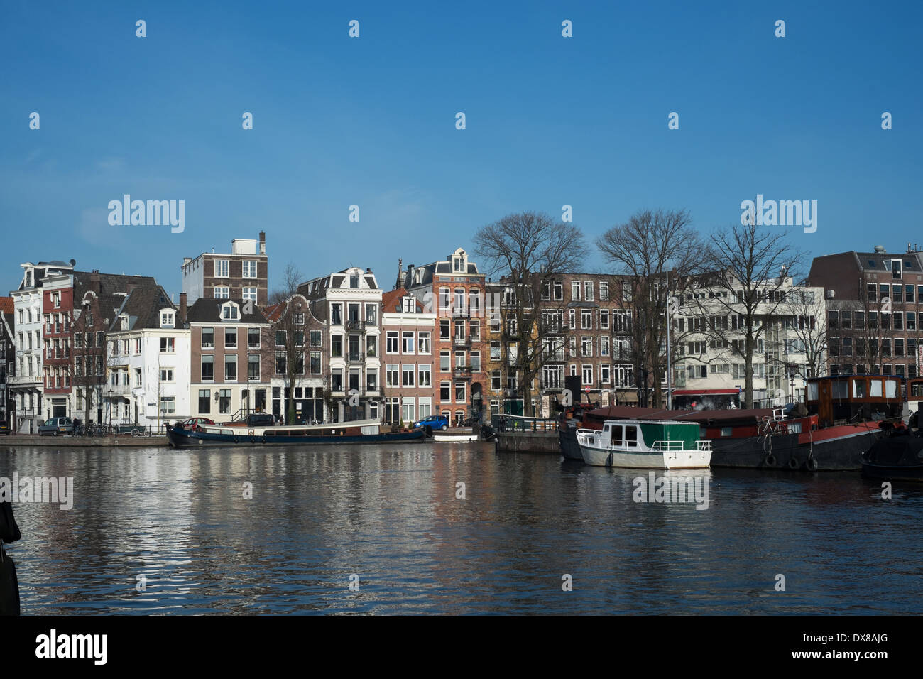 Tradizionale banca Canale di Beagle olandese architettura magazzini Amsterdam Paesi Bassi Foto Stock
