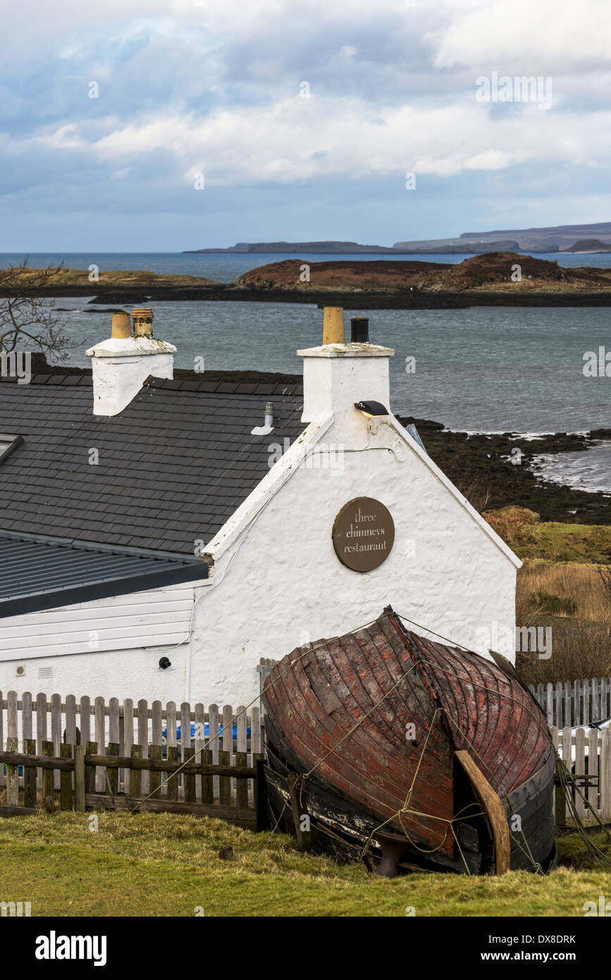 I tre camini ristorante sull'Isola di Skye è gestito dallo chef Michael Smith e ha vinto una reputazione per il servizio alcuni dei Foto Stock