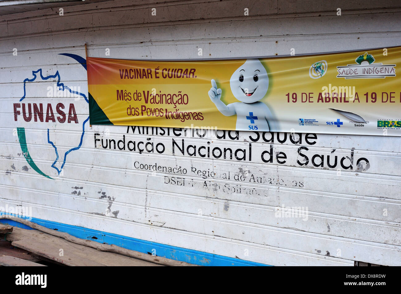 La campagna di vaccinazione per i popoli indigeni - Porto di Tabatinga. Stato di Amazonas .BRASILE Foto Stock