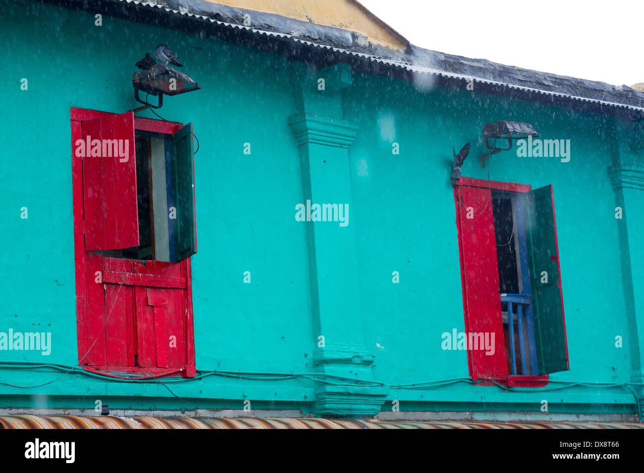 Tipica architettura in Little India di Singapore Foto Stock