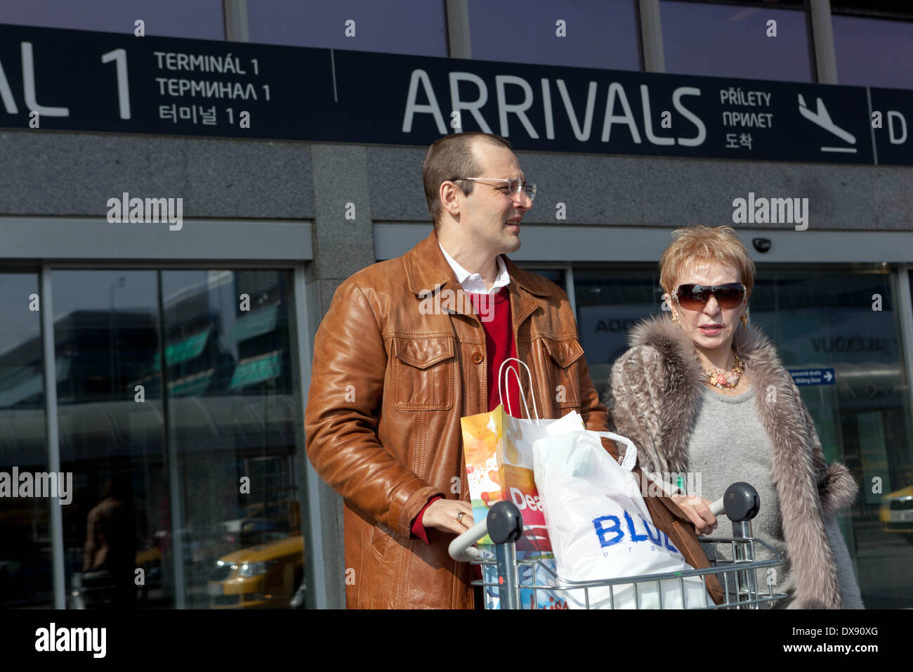 Aeroporto di Praga, passeggeri Repubblica Ceca Foto Stock