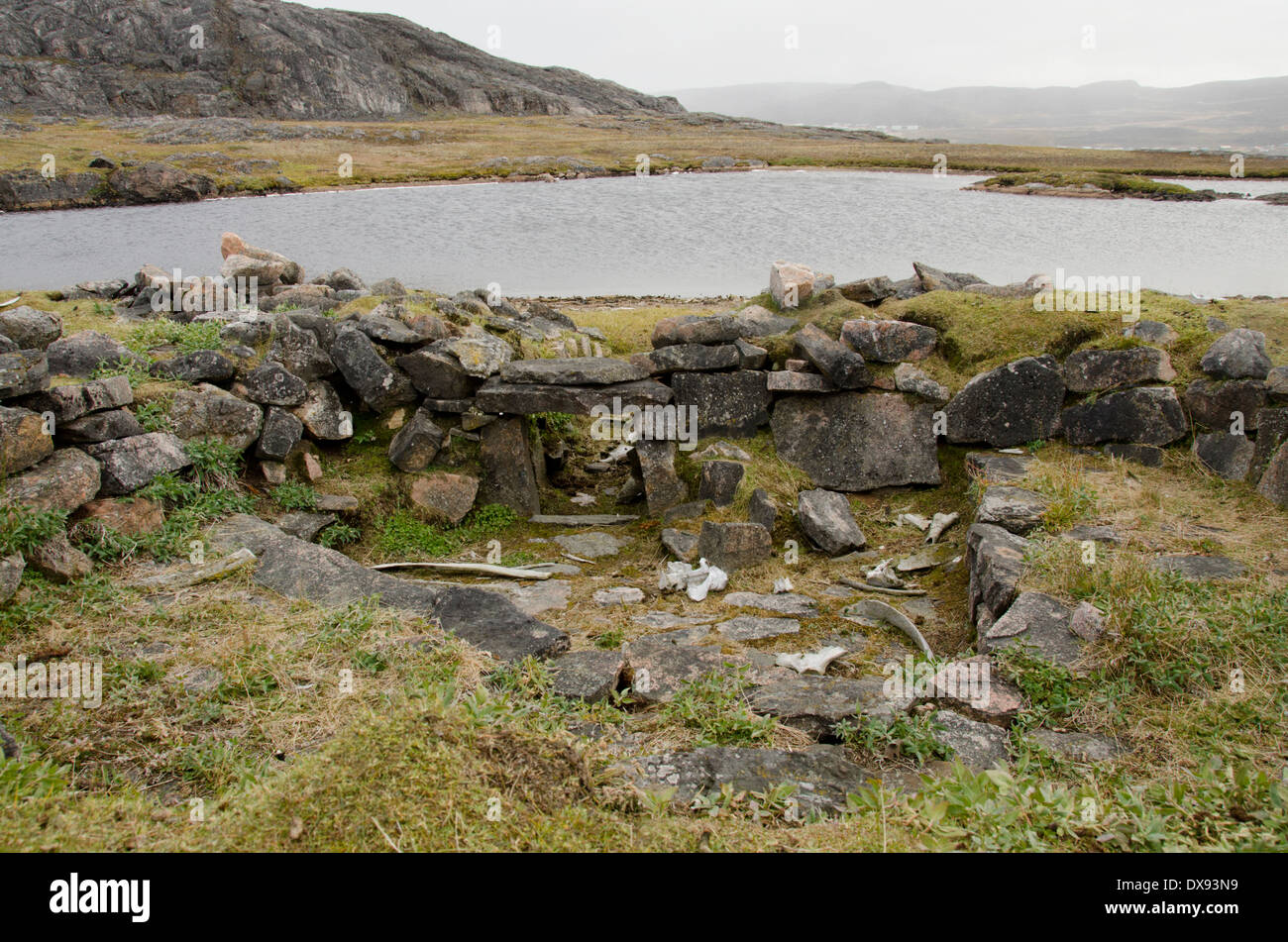 Canada, Nunavut, Cape Dorset. Mallikjuag parco territoriale, sito archeologico di Thule. Foto Stock