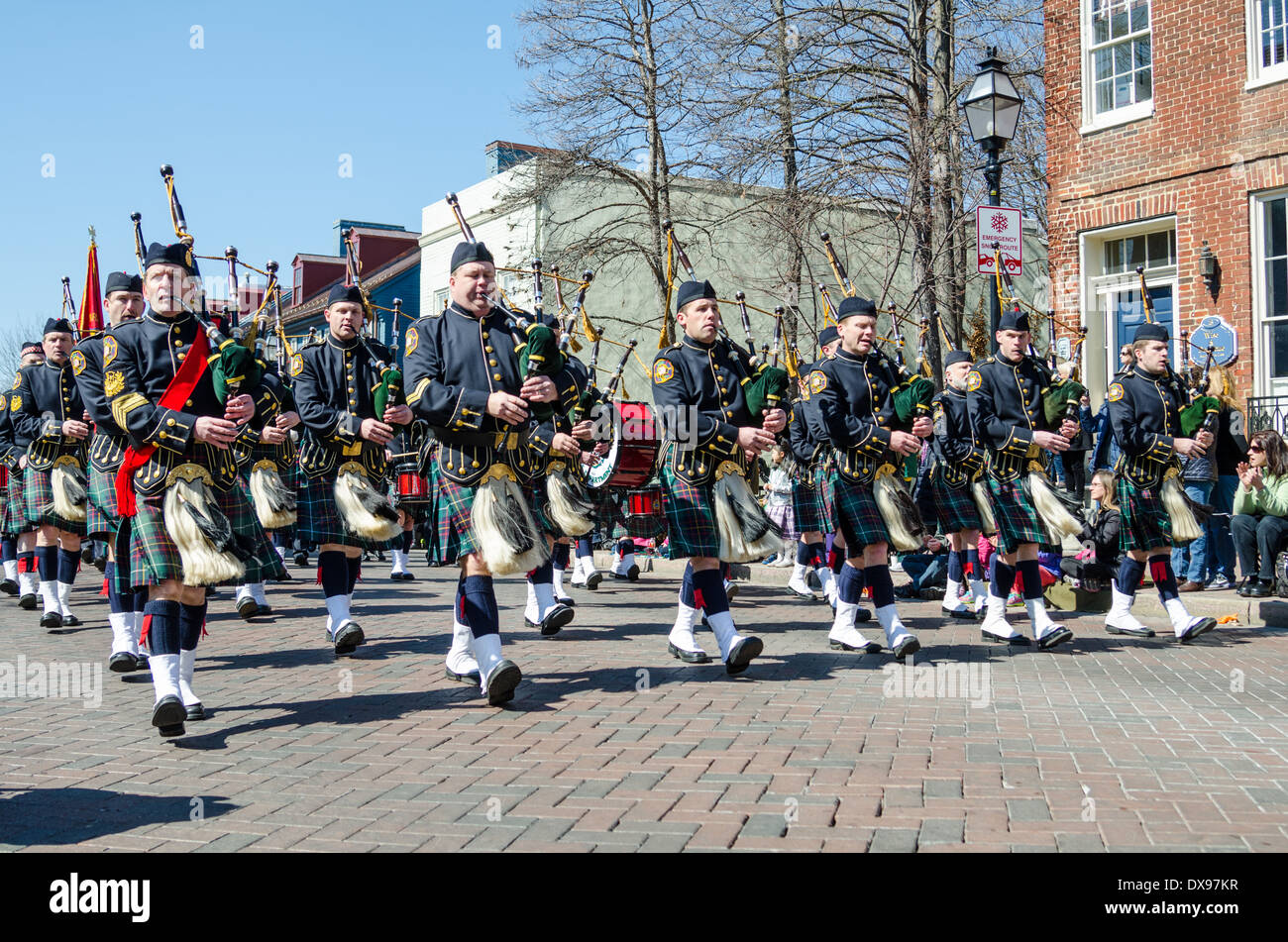 San Patrizio parata in Annapolis, Maryland Foto Stock