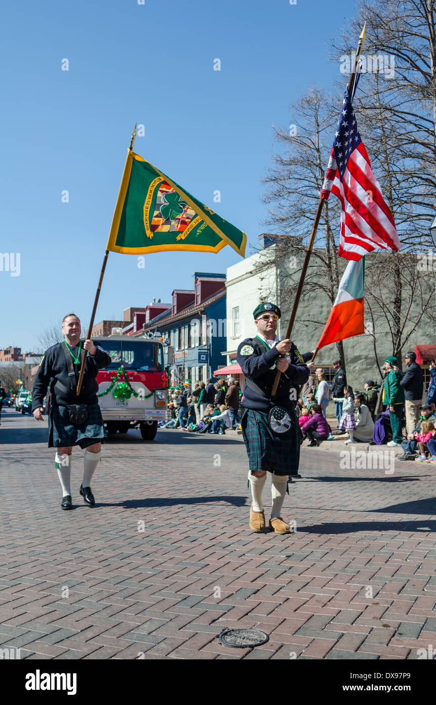 San Patrizio parata in Annapolis, Maryland Foto Stock