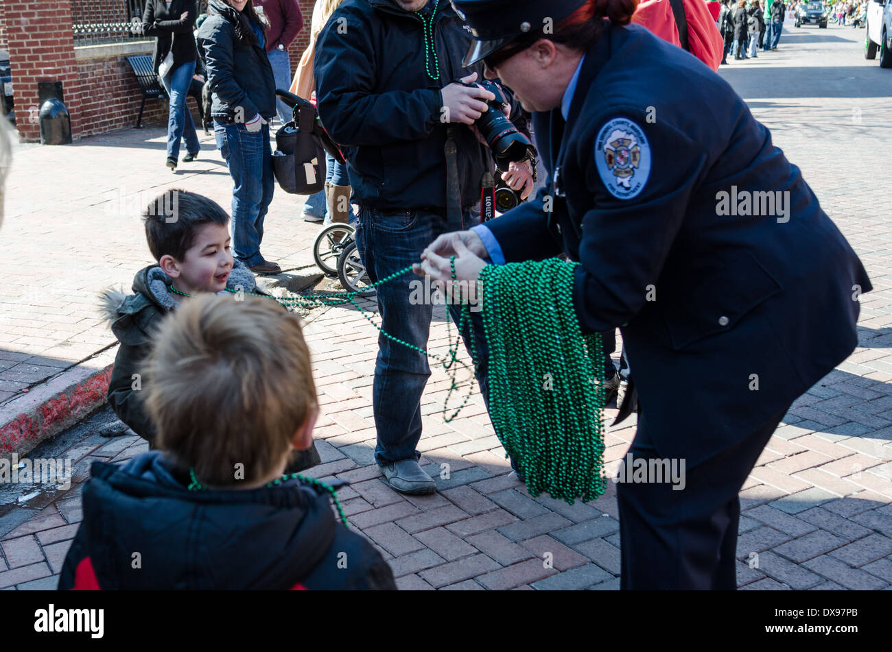 San Patrizio parata in Annapolis, Maryland Foto Stock