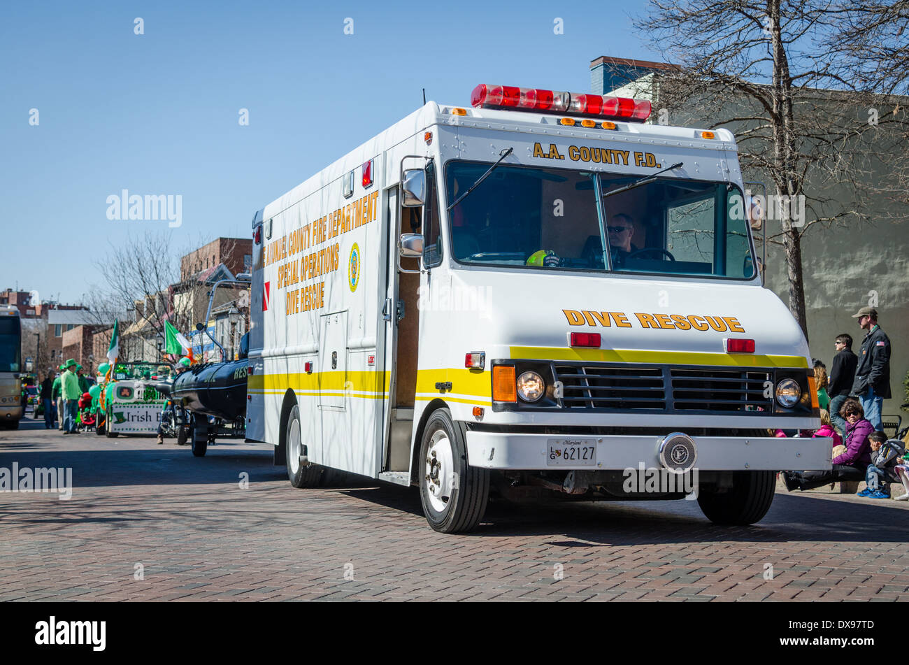 San Patrizio parata in Annapolis, Maryland Foto Stock