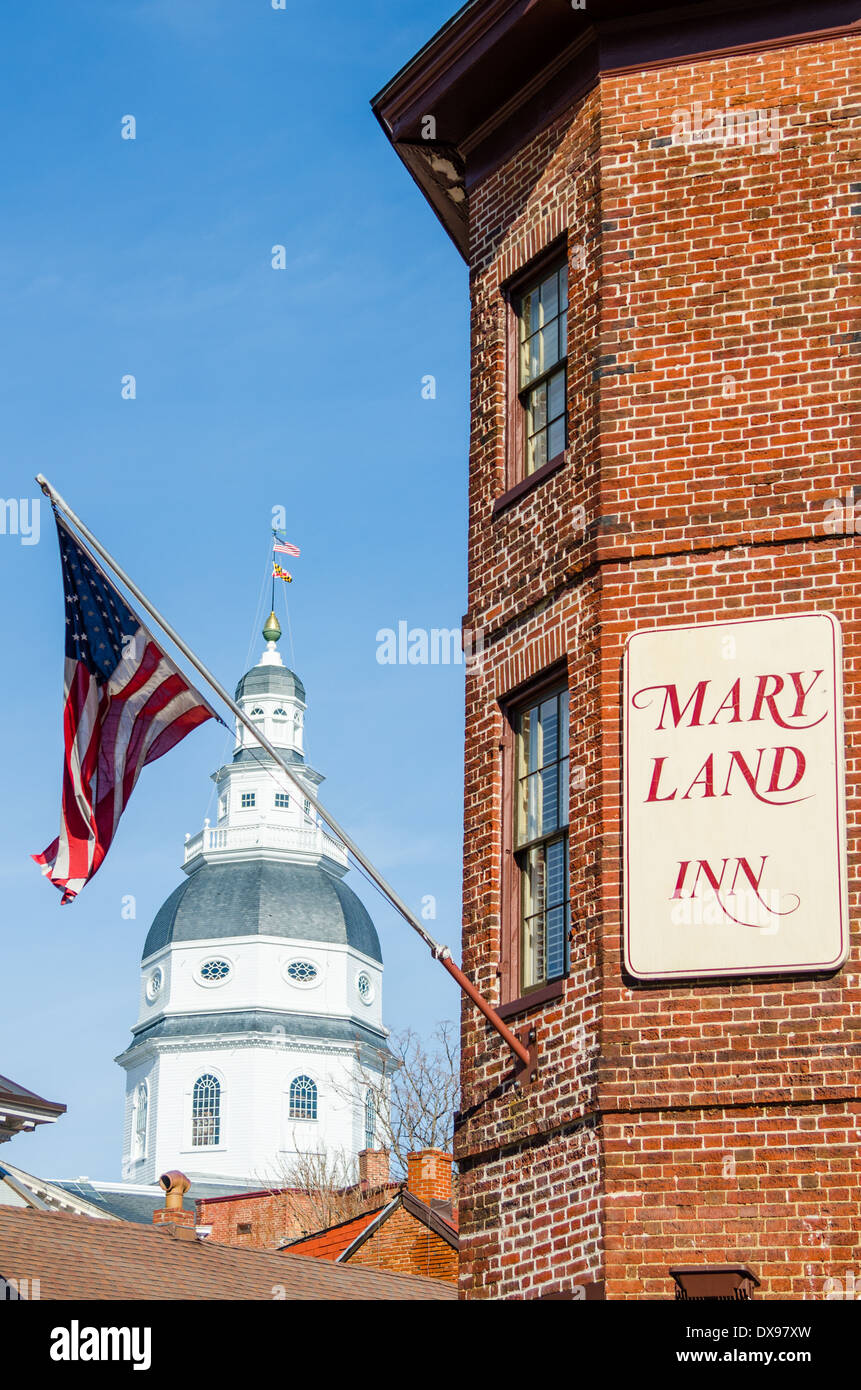 Il Maryland Inn e lo stato casa in Annapolis, Maryland Foto Stock