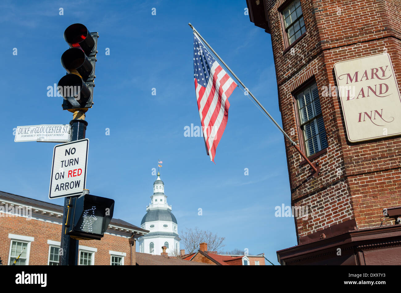 Il Maryland Inn e lo stato casa in Annapolis, Maryland Foto Stock