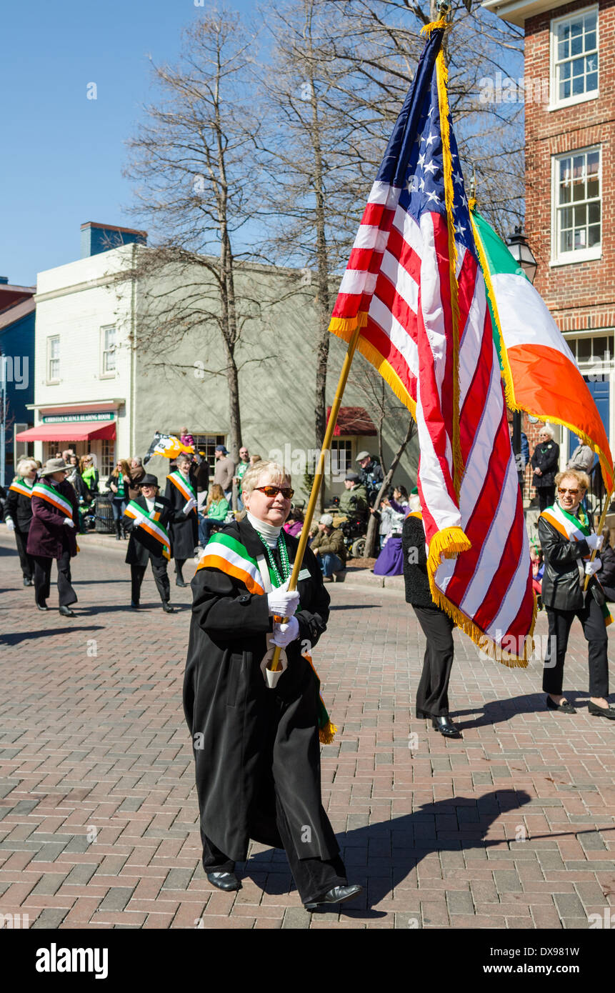 San Patrizio parata in Annapolis, Maryland Foto Stock