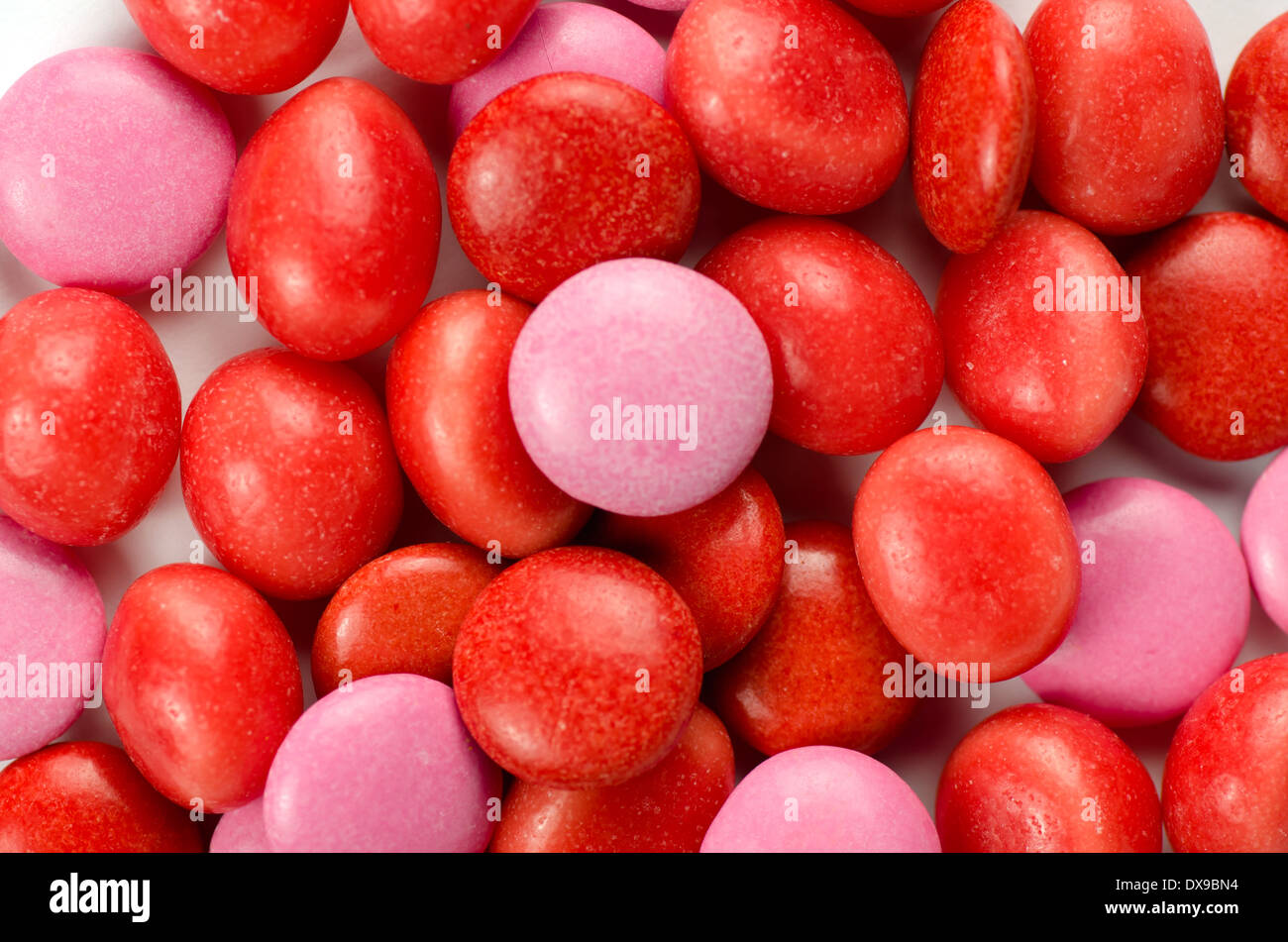 Pila di rosso e rosa candy Foto Stock