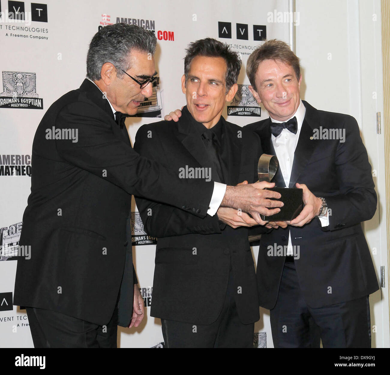 Eugene Levy, Ben Stiller, Martin Short durante la ventiseiesima American Cinematheque Award Gala in onore di Ben Stiller presso il Beverly Hilton Hotel di Beverly Hillls dotate: Eugene Levy,Ben Stiller,Martin Short dove: la California, la California, Stati Uniti quando: 15 Nov 2012 Foto Stock