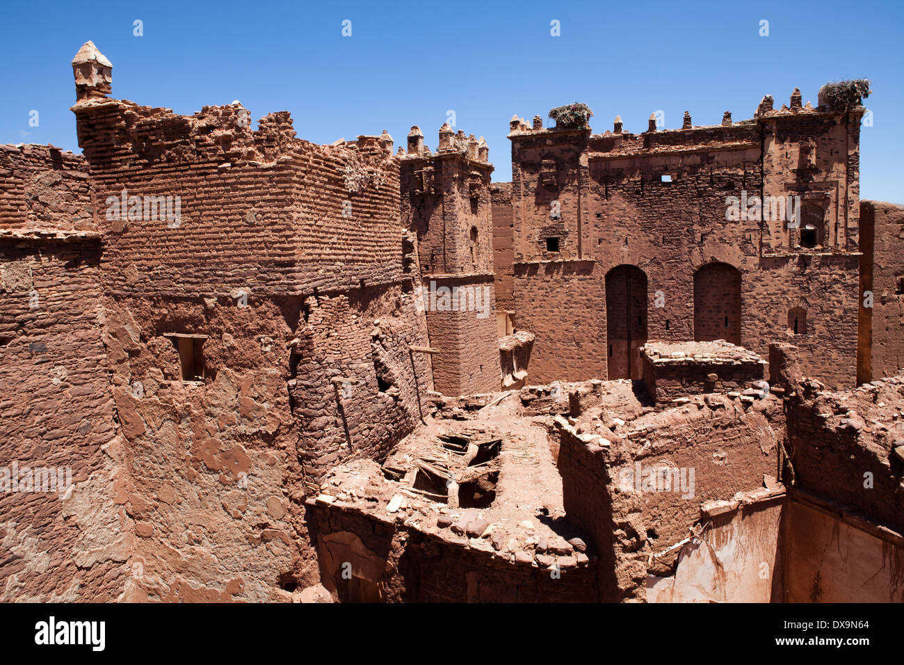 Africa Marocco Telouet. Si tratta di una Kasbah lungo il primo percorso della roulotte dal Sahara sui monti dell'Atlante di Foto Stock