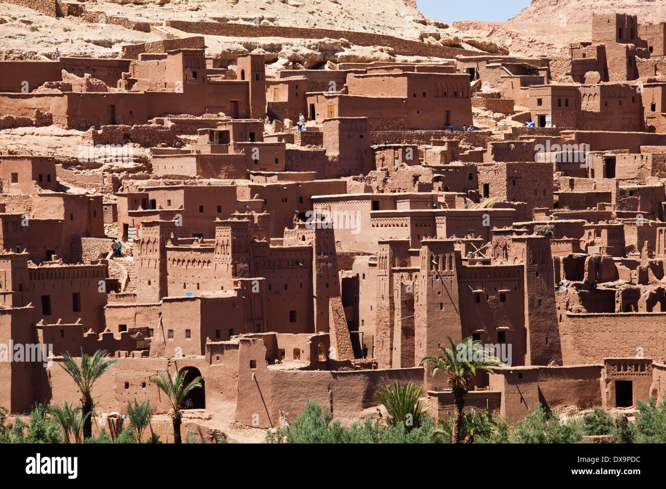 In Africa, il Marocco, la città fortificata di Aït Benhaddou, lungo la carovana del percorso tra il Sahara e Marrakech Foto Stock