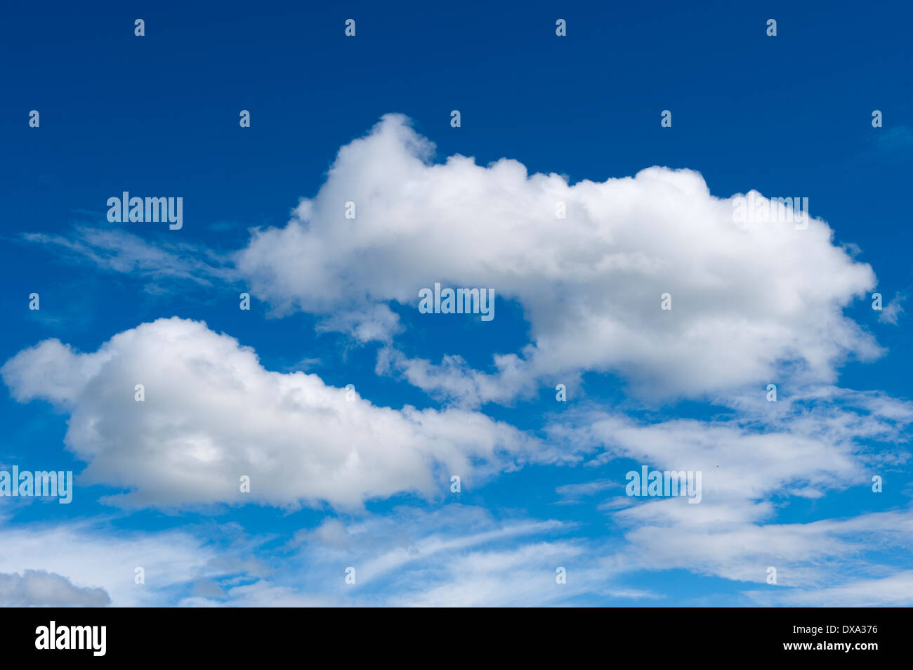 Nuvole bianche contro un cielo blu. Foto Stock