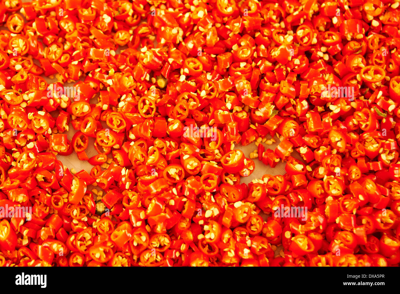Un trito di peperoncini piccanti Foto Stock