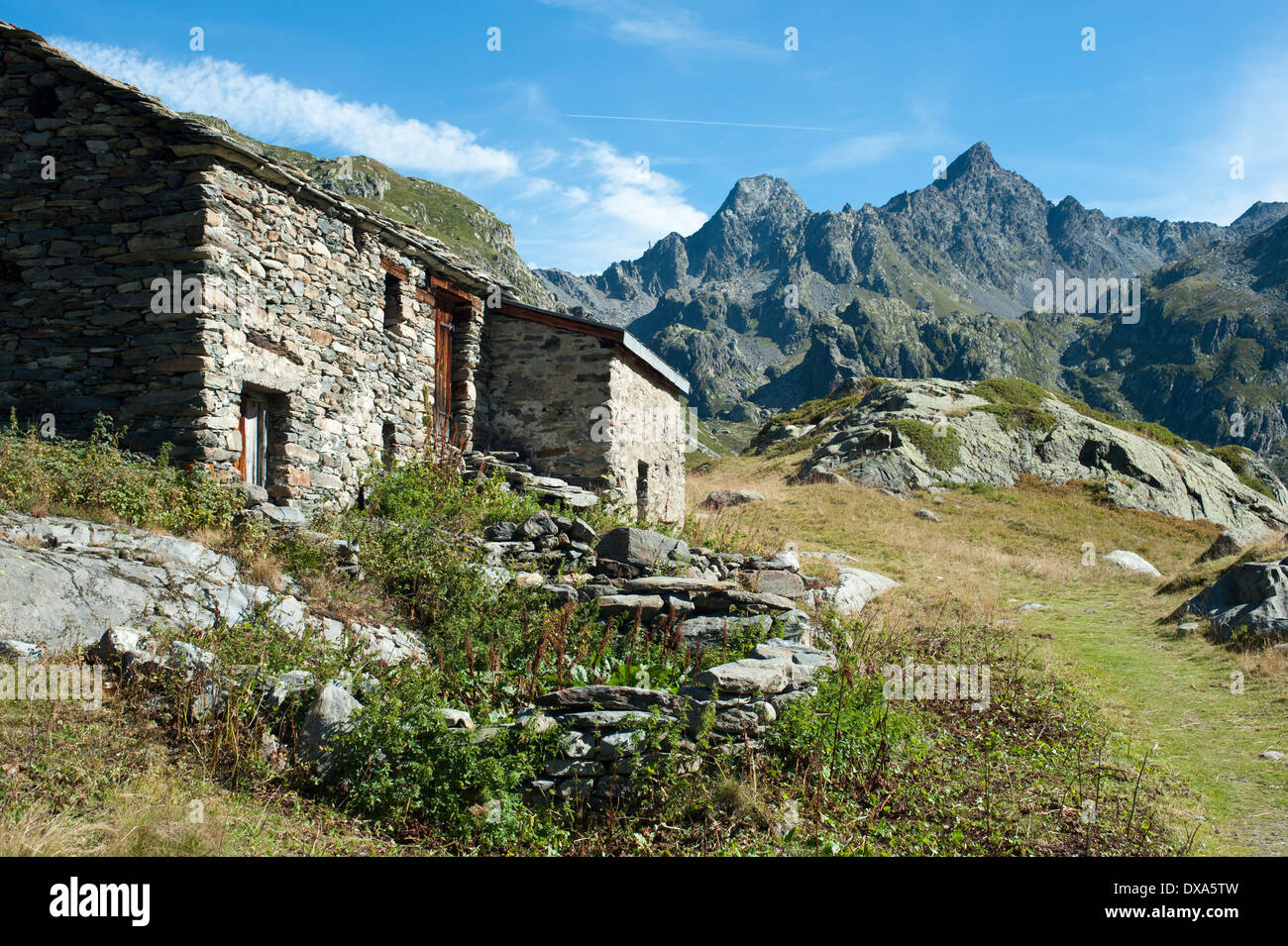 Chalet in alta montagna Foto Stock