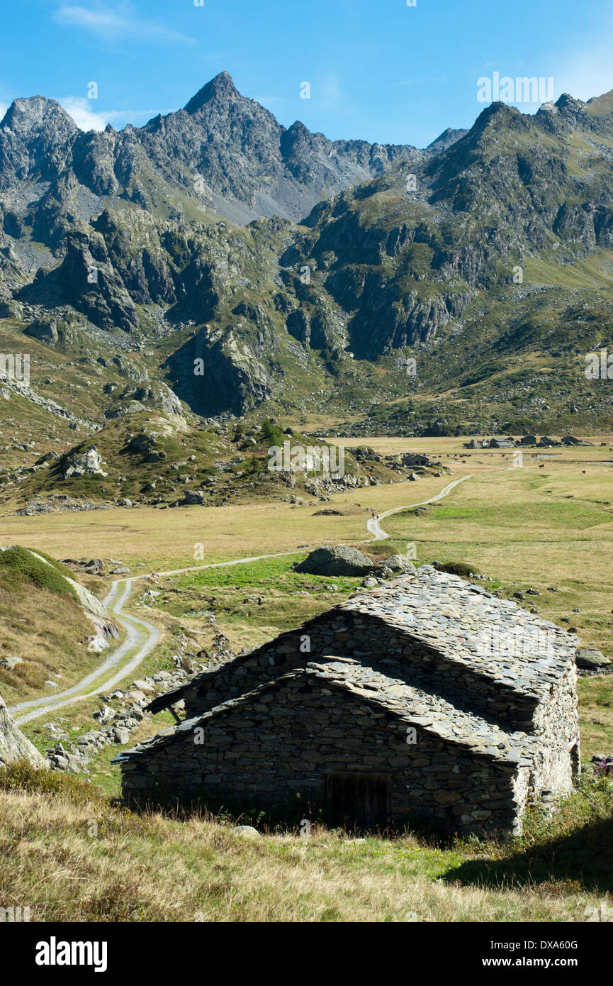 Chalet in alta montagna Foto Stock