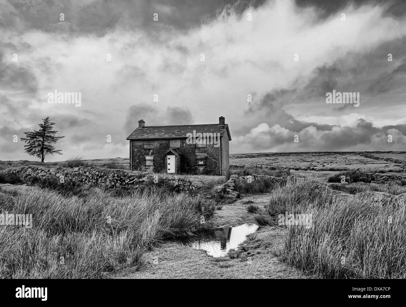 Le monache Croce Agriturismo nel Parco Nazionale di Dartmoor Devon in corrispondenza del punto di giunzione fra gli abati' way e i monaci' percorso Foto Stock