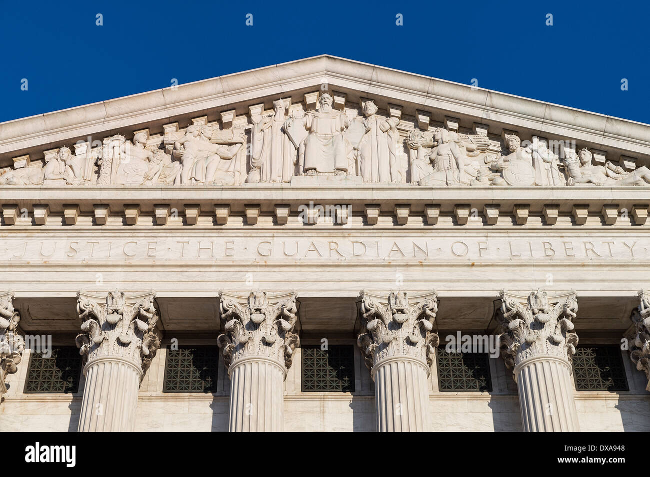 Corte Suprema, facciata est, Washington D.C., USA Foto Stock