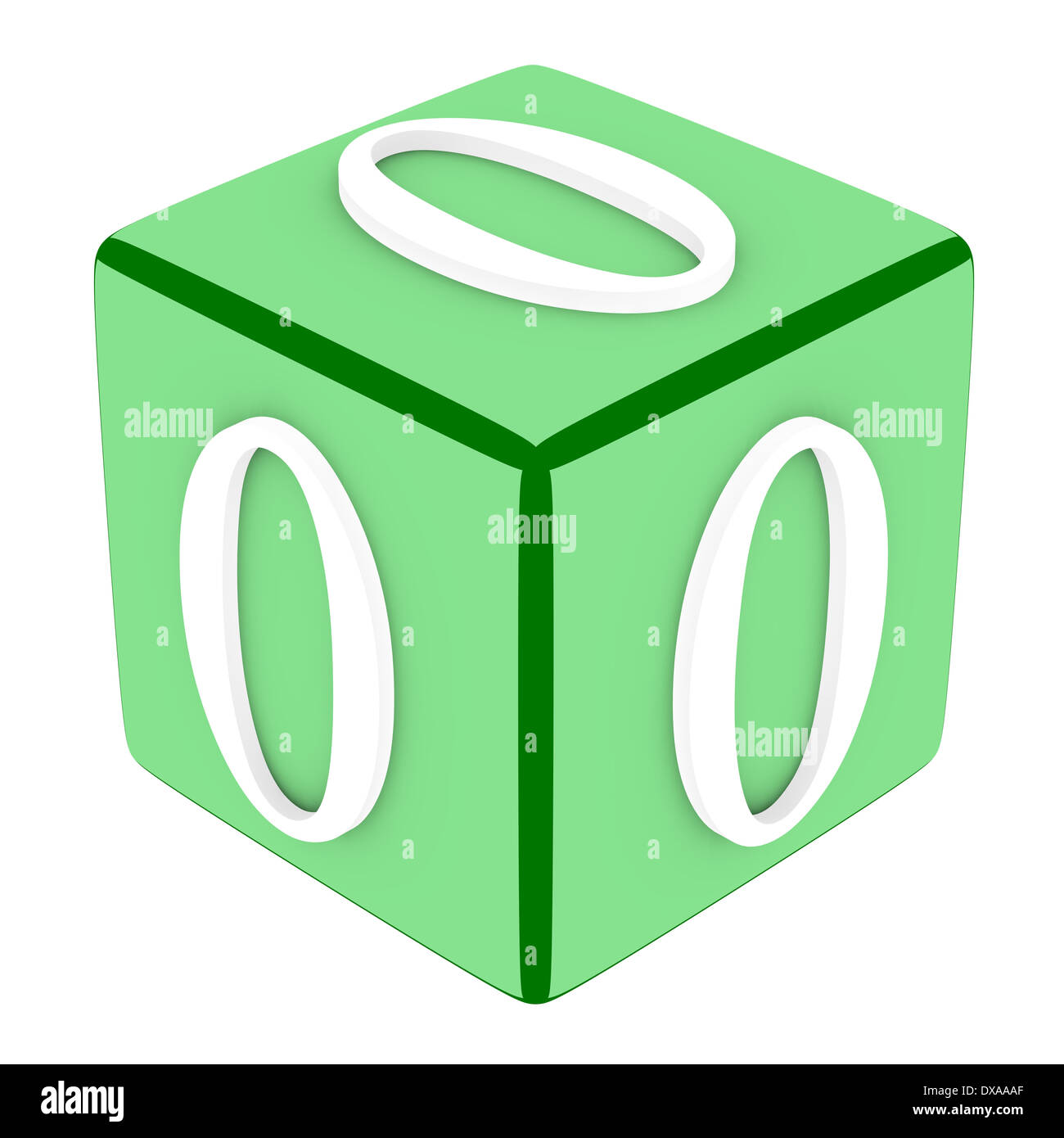 3d Font Cube Numero 0 Foto Stock