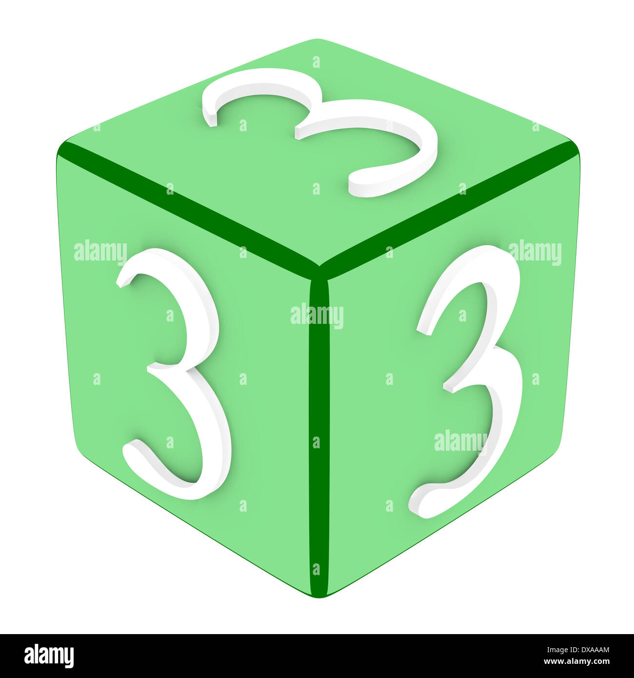3d Font Cube Numero 3 Foto Stock