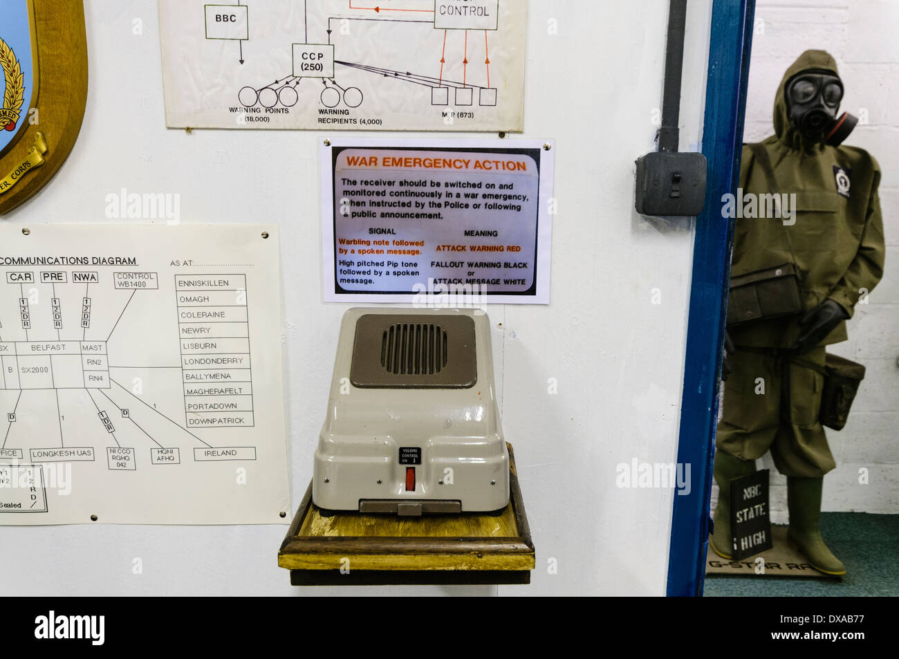 Emergency Intercom in uno degli anni ottanta guerra fredda bunker nucleari Foto Stock