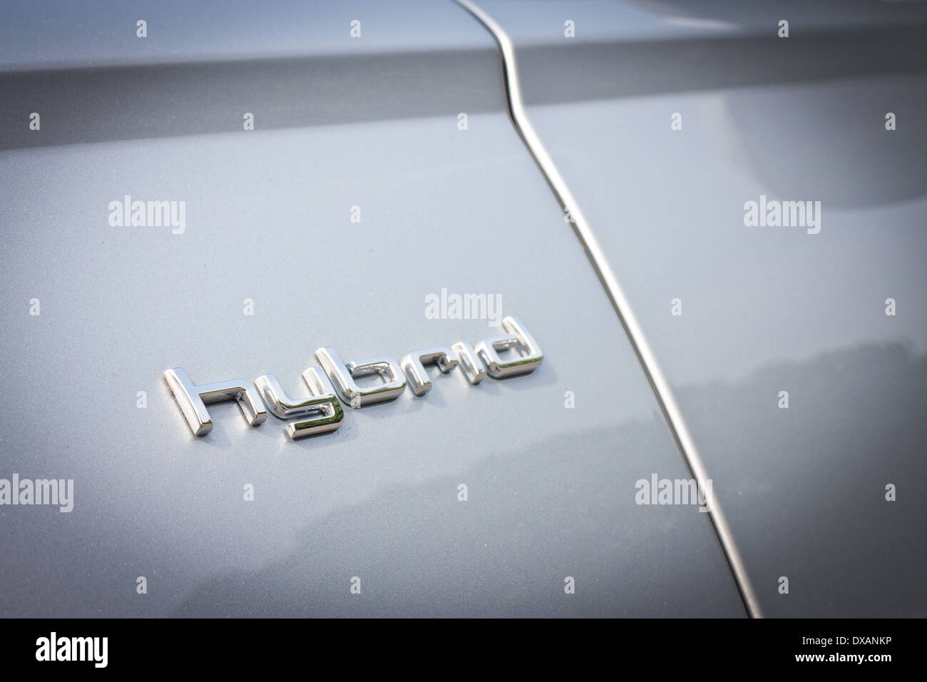 Audi A6 hybrid 2014, luce di colore blu Foto Stock